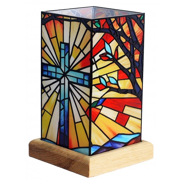 Tiffany Style Acrylic Cross Ambient Lamp AL005