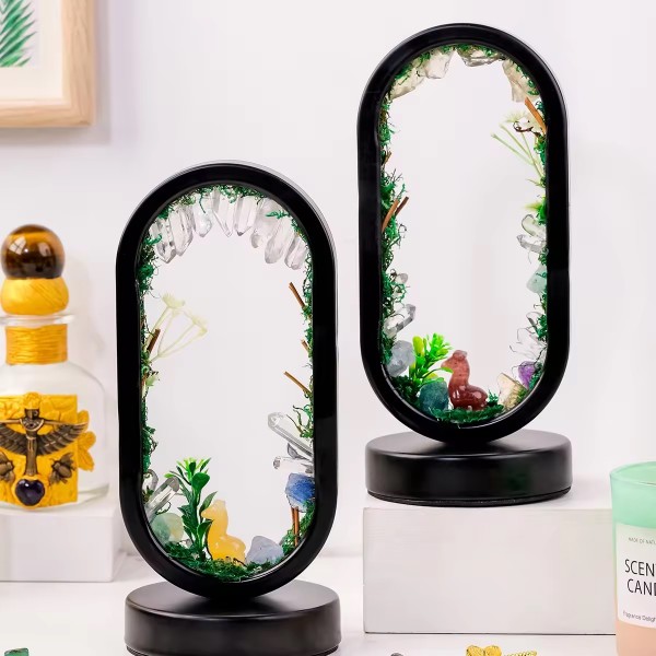Natural quartz forest lamp