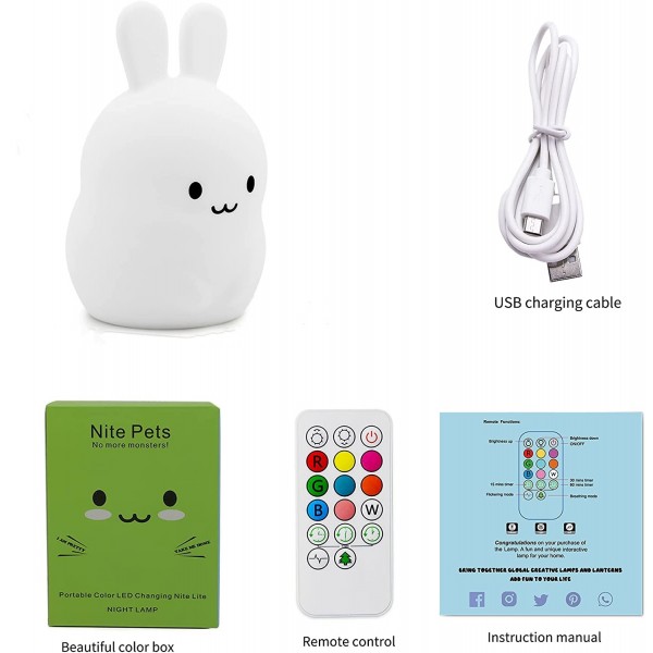 Squishy Rabbit Night Light For Children