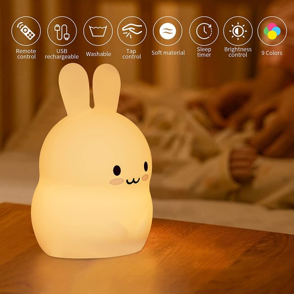 Squishy Rabbit Night Light For Children