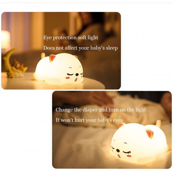 Squishy Cat Night Light For Children