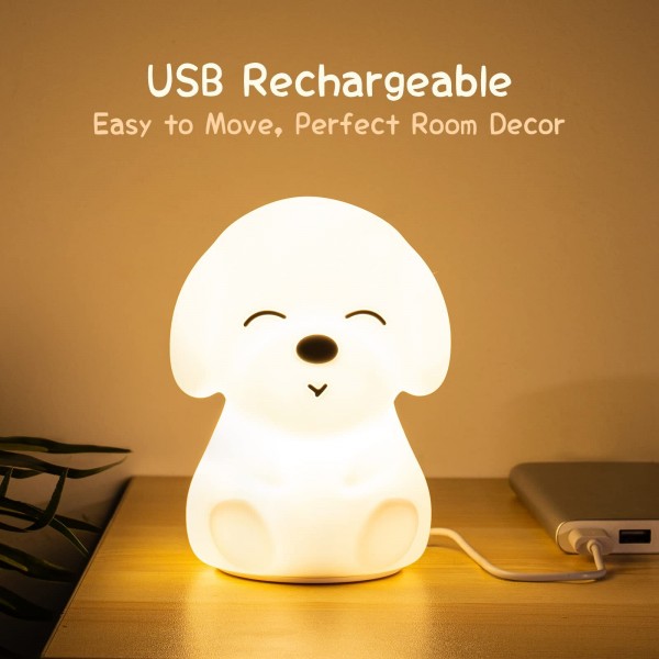 Squishy Puppy Night Light For Children