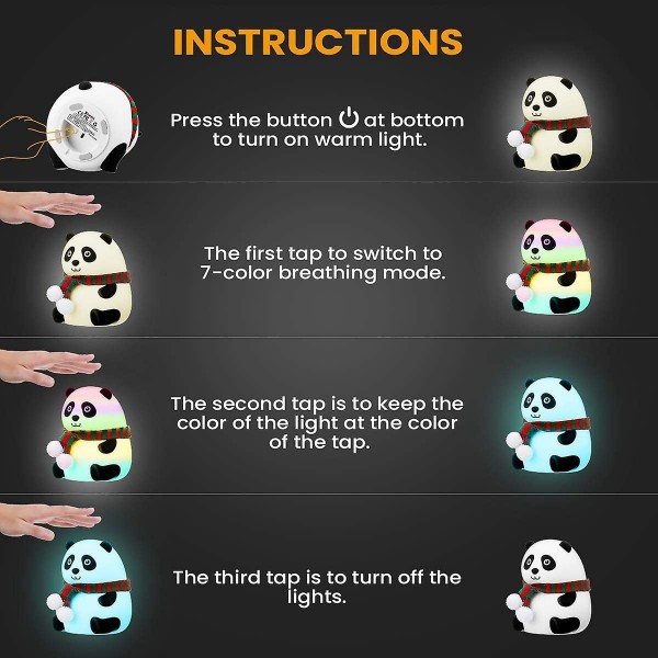 Squishy Panda Night Light For Children